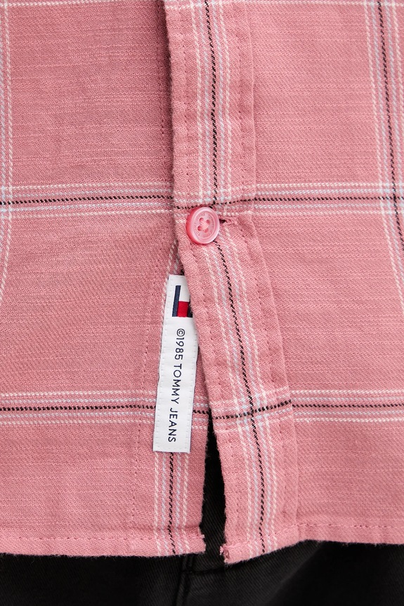 Bavlnená košeľa Tommy Jeans DM0DM21701 ružová