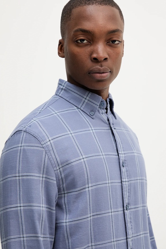 Bavlnená košeľa Tommy Jeans modrá DM0DM21701