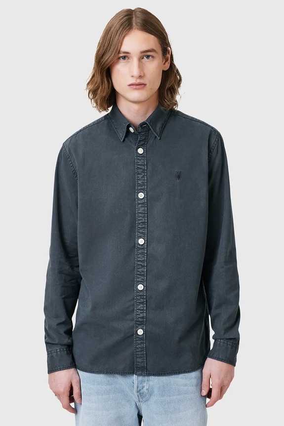 AllSaints koszula BODHI M090SC granatowy