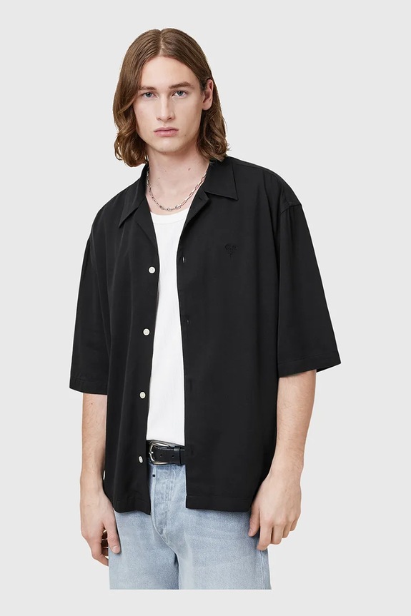 Πουκάμισο AllSaints RIALTO casual μαύρο M161SC