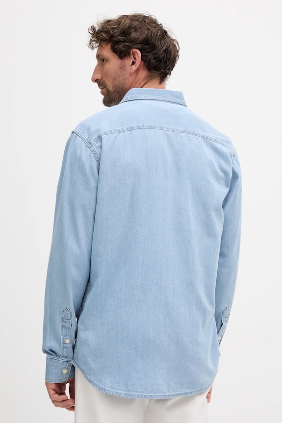 Oblečenie Bavlnená košeľa Calvin Klein Jeans LV040BM796 modrá