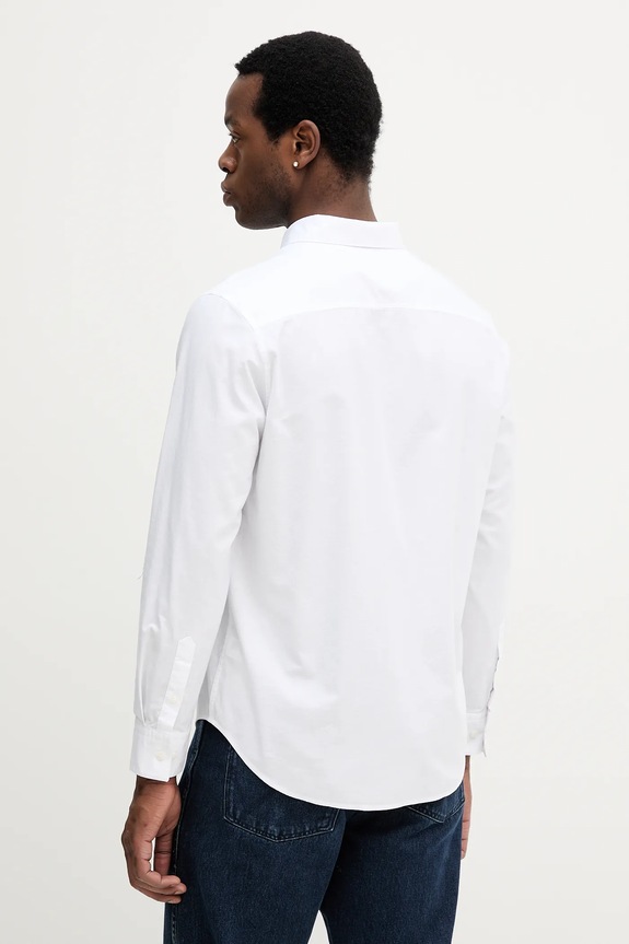 Îmbrăcăminte Calvin Klein Jeans cămașă de bărbați din bumbac cu elastan LV140EM125 alb