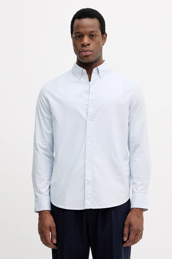 Calvin Klein Jeans cămașă bărbătească din bumbac cu elastan albastru LV140EM125