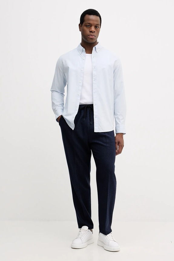 Calvin Klein Jeans cămașă bărbătească din bumbac cu elastan LV140EM125 albastru SS26