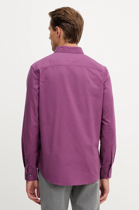 Îmbrăcăminte Calvin Klein Jeans cămașă bărbați din bumbac cu elastan LV140EM125 violet