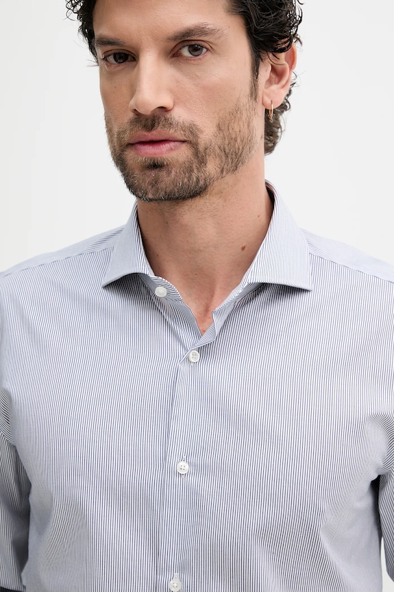 BOSS camicia in cotone H-HANK-spr-B1-C1-253 blu navy 50545826