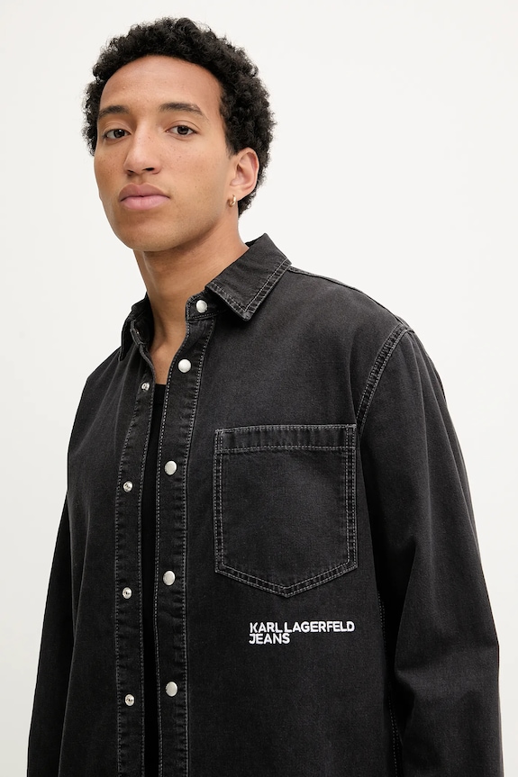 Karl Lagerfeld Jeans koszula jeansowa czarny A3M16001