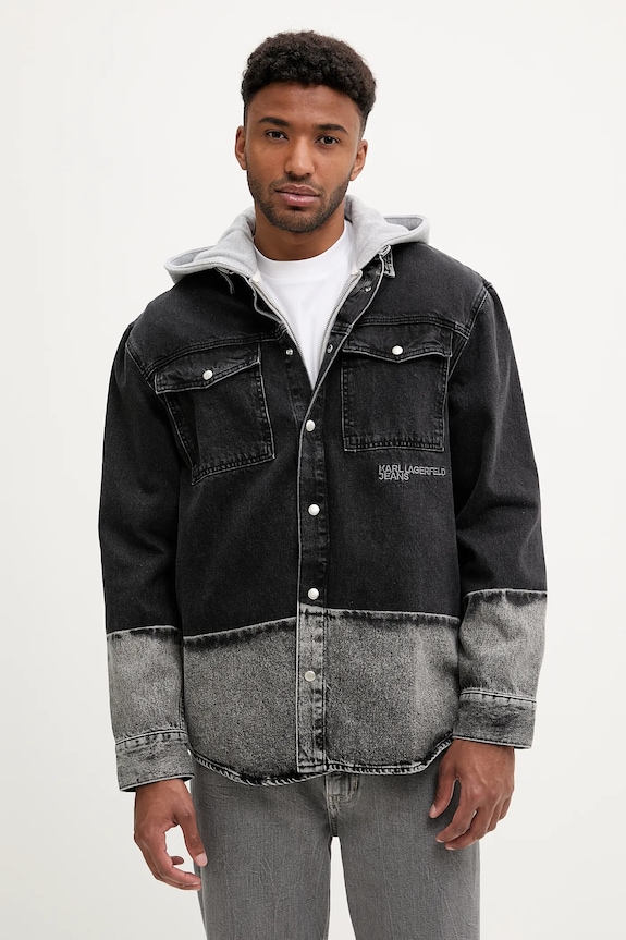 Джинсовая рубашка Karl Lagerfeld Jeans casual чёрный A3M16003