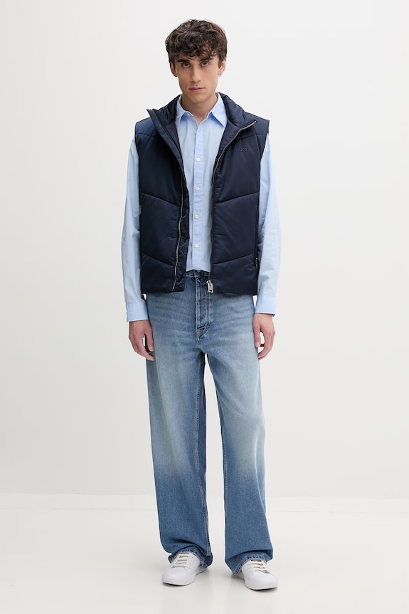Tommy Jeans košile pánská bavlněná DM0DM22026 modrá SS26