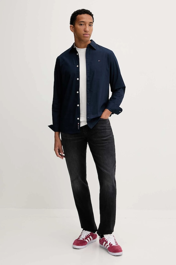 Tommy Jeans koszula bawełniana DM0DM22026 granatowy SS26