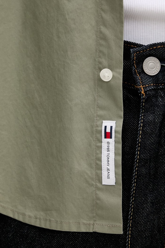 Tommy Jeans koszula męska bawełniana DM0DM22026 zielony