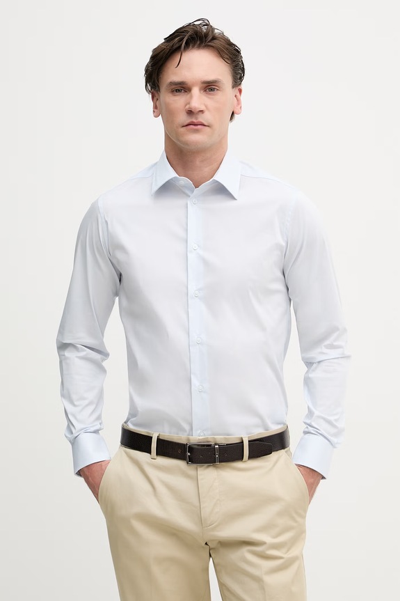 United Colors of Benetton πουκάμισο ανδρικό μπλε 551MUQ049