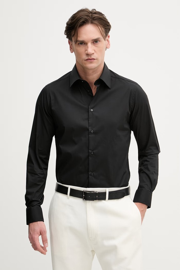 United Colors of Benetton cămașă bărbați negru 551MUQ049