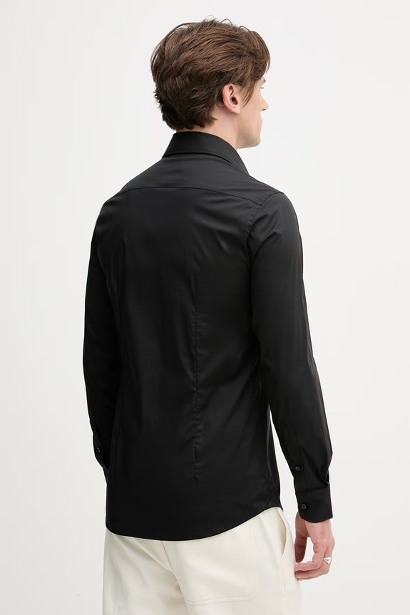 Îmbrăcăminte United Colors of Benetton cămașă bărbați 551MUQ049 negru