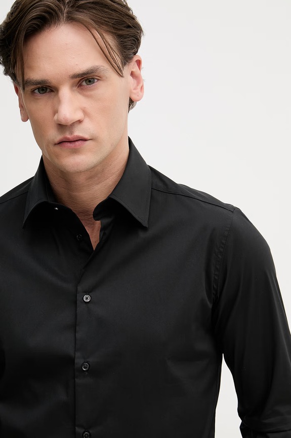 United Colors of Benetton cămașă bărbați negru 551MUQ049