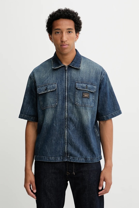 Guess Originals cămașă jeans scurt albastru M5YH67.D5R0D