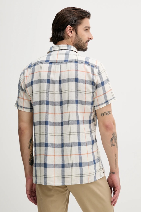 Ρούχα Πουκάμισο από λινό Barbour CROFT MSH5197 μπλε