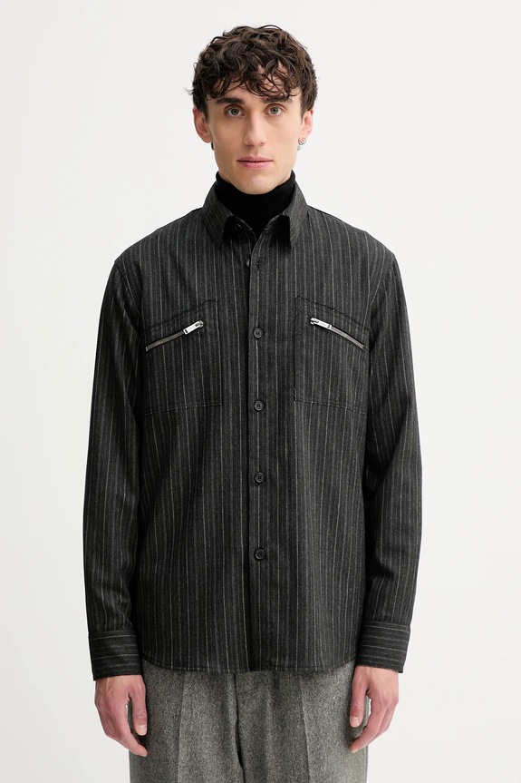 Μάλλινο πουκάμισο Iceberg casual γκρί G090.3082