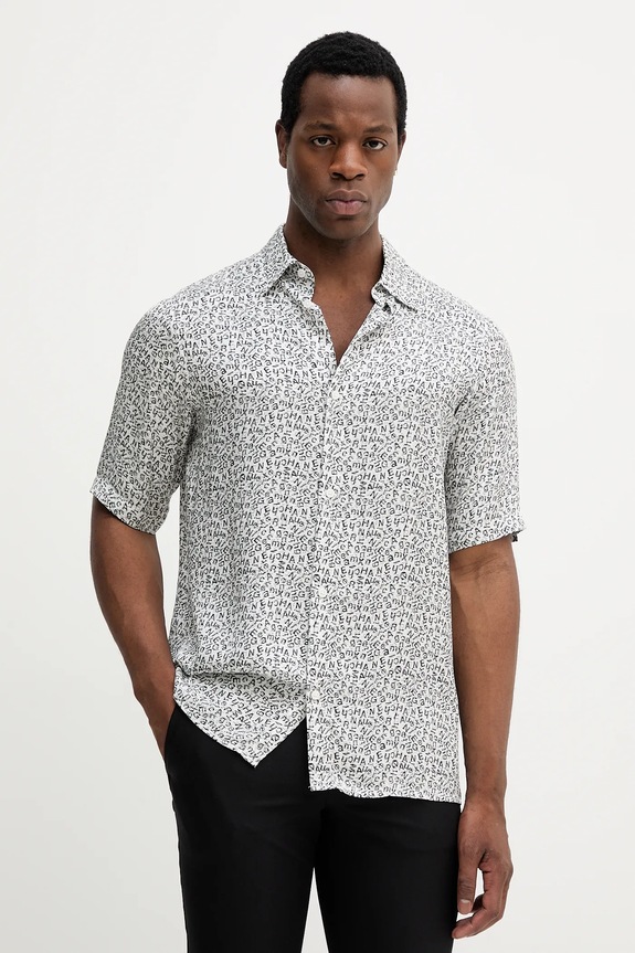 Armani Exchange cămașă cu modele alb XM001926.AF13235