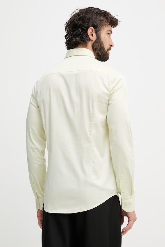 Oblečení Armani Exchange košile pánská bavlněná s elastanem 8NZCBD.ZN10Z. béžová