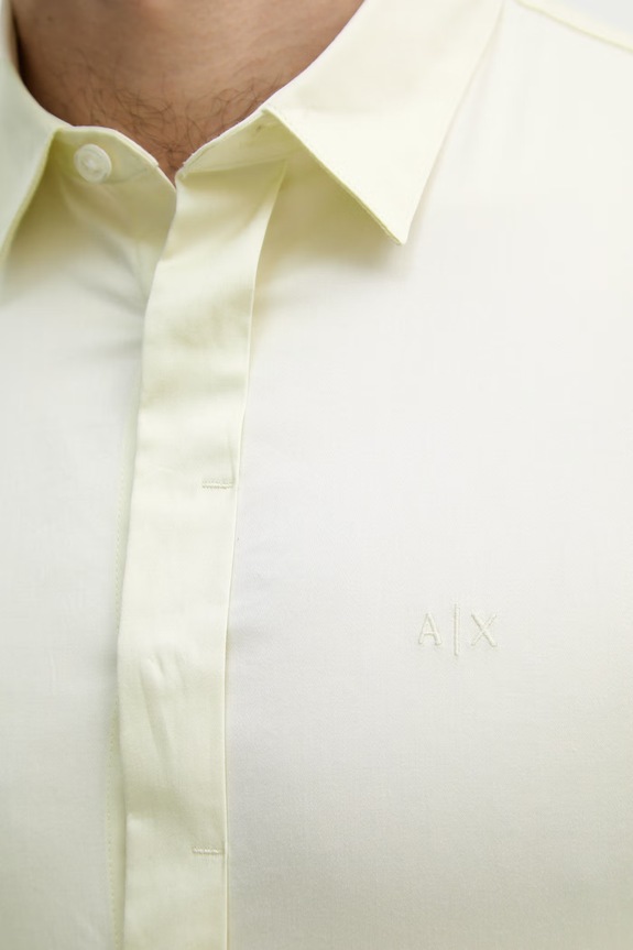 Armani Exchange košile pánská bavlněná s elastanem 8NZCBD.ZN10Z. béžová