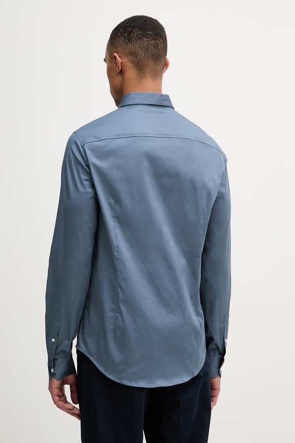 Oblečení Armani Exchange košile pánská bavlněná s elastanem 8NZCBD.ZN10Z. modrá