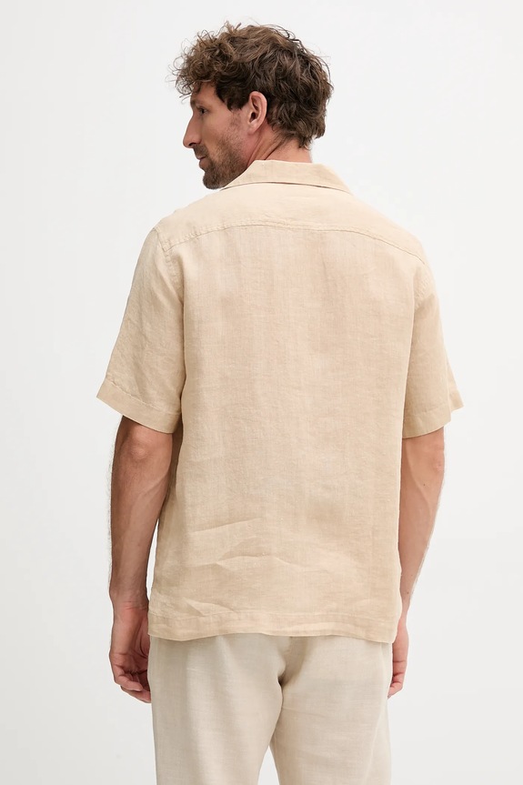 Ρούχα Πουκάμισο από λινό Frescobol Carioca 2029.523 μπεζ