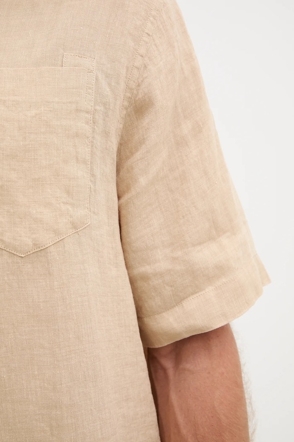Πουκάμισο από λινό Frescobol Carioca 2029.523 μπεζ