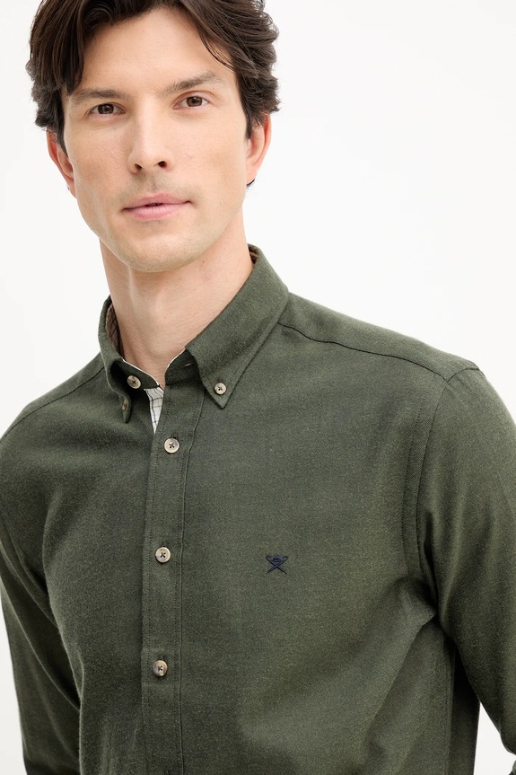 Hackett London camicia in cotone verde HM3010413