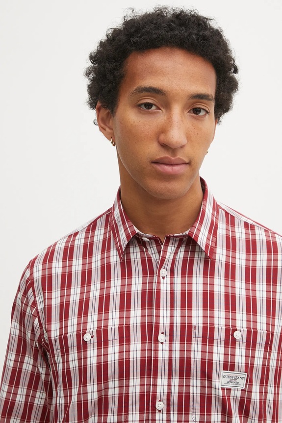 Bavlnená košeľa Guess Jeans burgundské M5YH37.WH7Q1