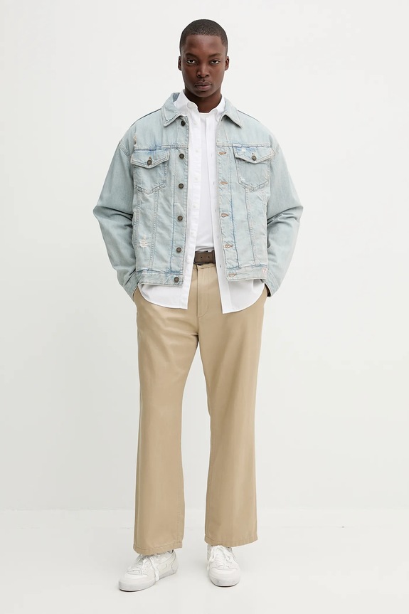 Βαμβακερό πουκάμισο Guess Jeans M5YH64.WHFK1 λευκό AW25