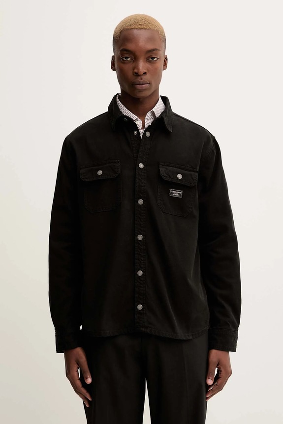 Traper košulja Guess Jeans casual crna M5YH66.WHFR1