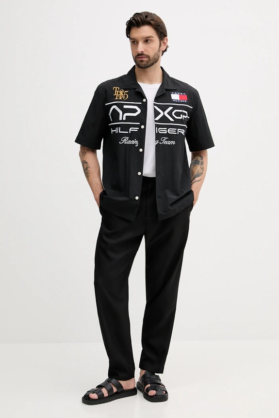 Košulja Tommy Hilfiger x F1 THE MOVIE MW0MW41376 crna AW25