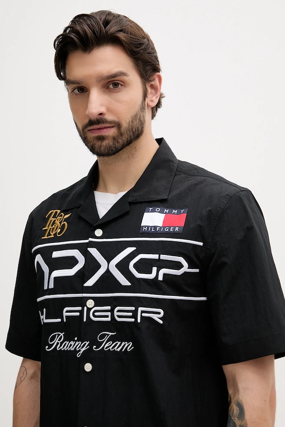 Košulja Tommy Hilfiger x F1 THE MOVIE crna MW0MW41376