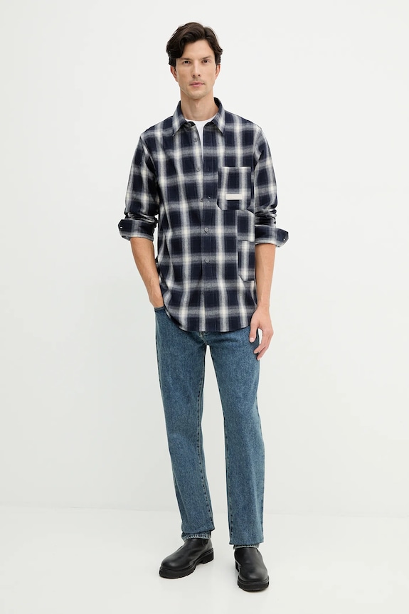 Armani Exchange cămașă din bumbac XM001149.AF16626 bleumarin AW25