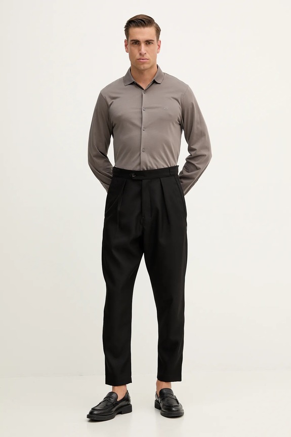 Armani Exchange camicia in cotone XM001370.AF10364 grigio AW25