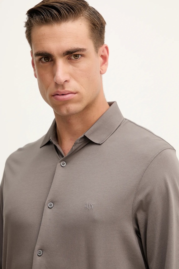 Armani Exchange camicia in cotone grigio XM001370.AF10364