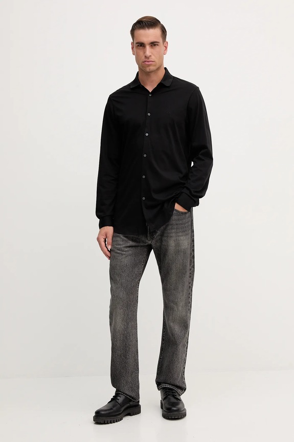Armani Exchange camicia in cotone XM001370.AF10364 nero AW25