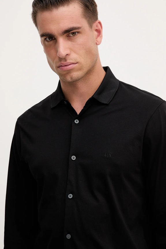 Armani Exchange camicia in cotone nero XM001370.AF10364