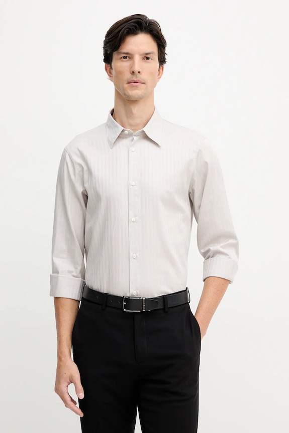 Armani Exchange koszula bawełniana regular beżowy XM001868.AF18836
