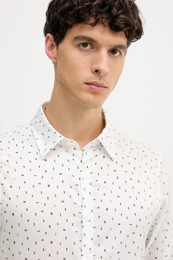 Armani Exchange koszula męska bawełniana biały XM001942.AF19194