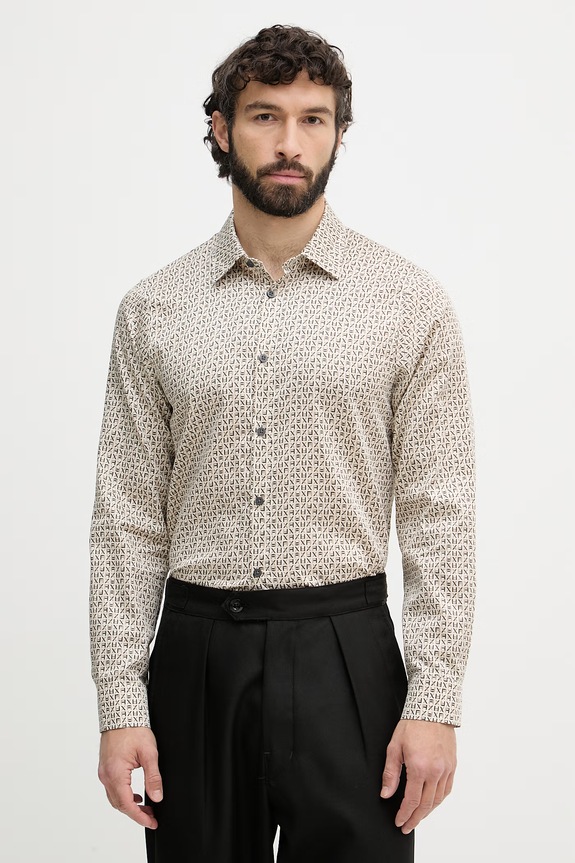 Armani Exchange košeľa pánska bavlnená béžová XM001942.AF19194