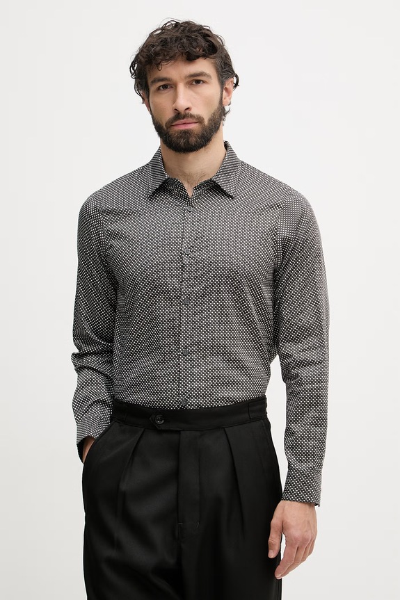Armani Exchange košeľa pánska bavlnená sivá XM001942.AF19194
