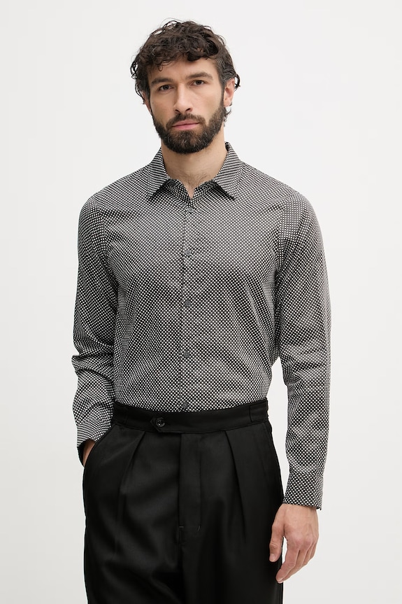 Armani Exchange košeľa pánska bavlnená sivá XM001942.AF19194