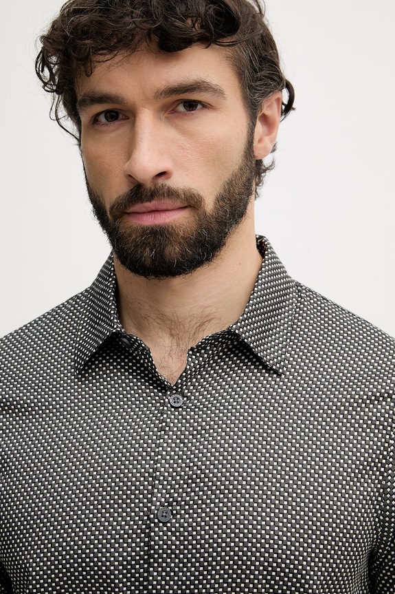 Armani Exchange košeľa pánska bavlnená sivá XM001942.AF19194