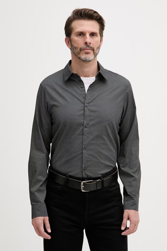 Armani Exchange košeľa pánska bavlnená čierna XM001942.AF19194