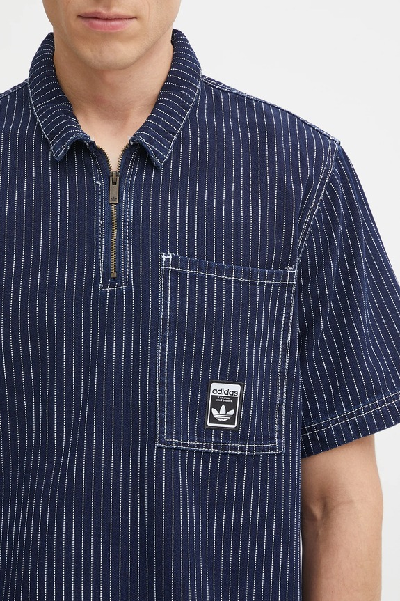 adidas Originals cotton polo shirt Graphic Lo Sh navy JW0169