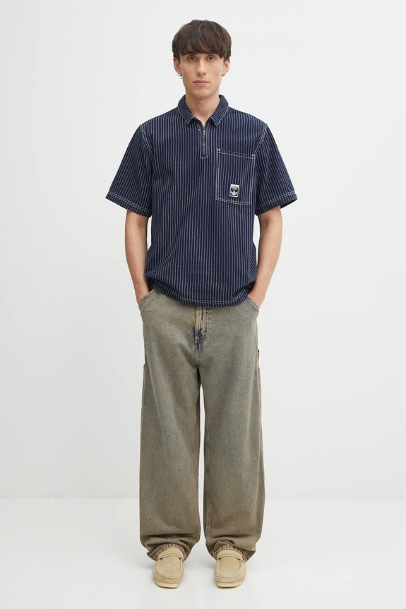 adidas Originals cotton polo shirt Graphic Lo Sh JW0169 navy