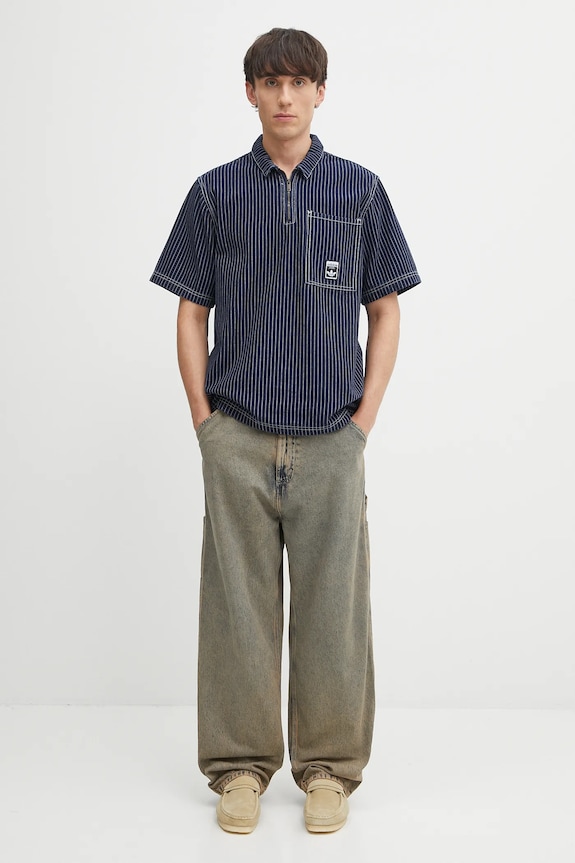 adidas Originals cotton polo shirt Graphic Lo Sh JW0169 navy