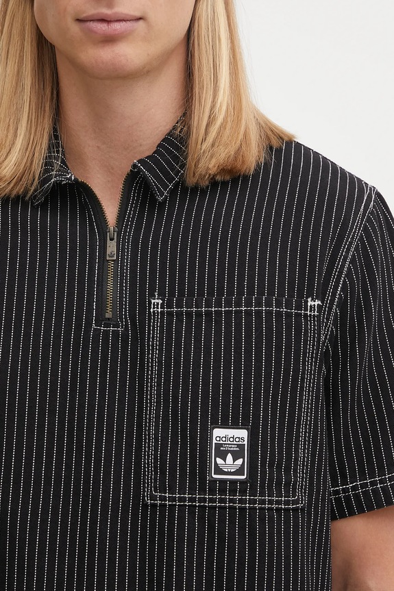 adidas Originals cotton polo shirt Graphic Lo Sh black JW0171
